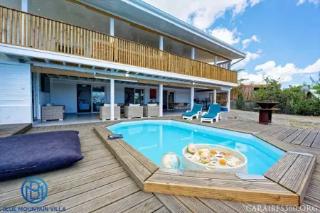 Villa avec piscine privée, vue mer et montagne au Carbet : photo 7