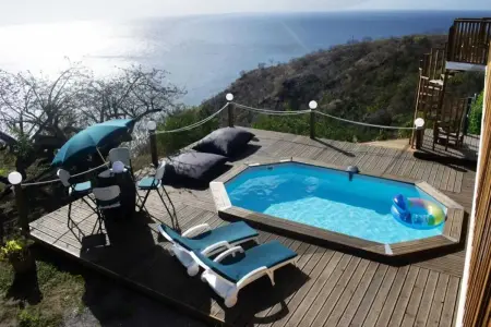 Villa avec piscine privée, vue mer et montagne au Carbet : photo 12