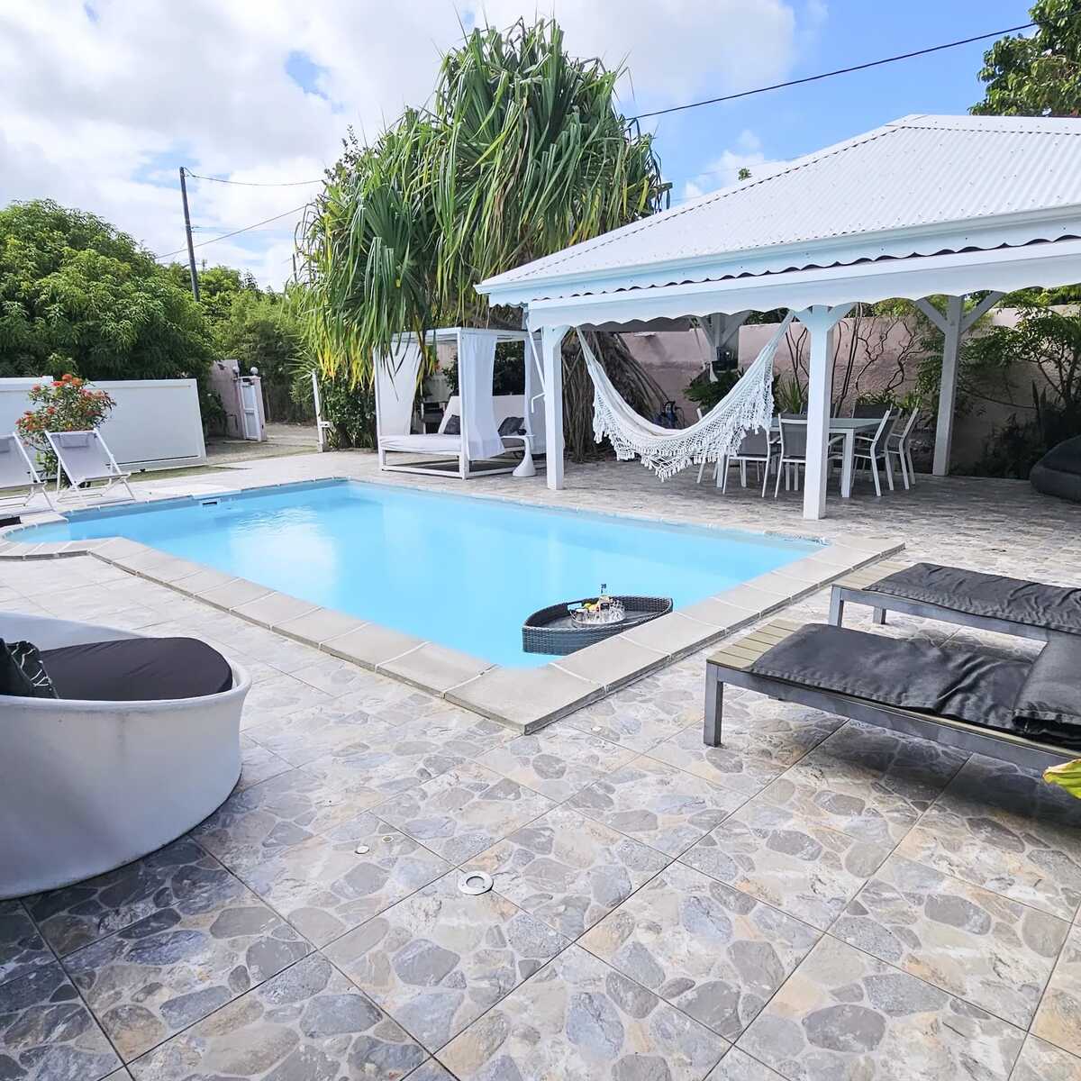 Villa 6 pers. Sainte-Anne : piscine privée & terrasse - Photo 23