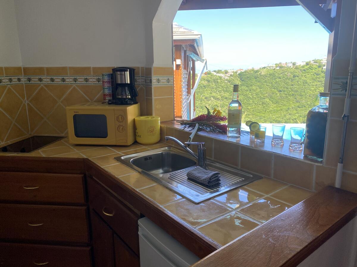 Bungalow 6 pers. à Vieux-Habitants, piscine & vue mer - Photo 13