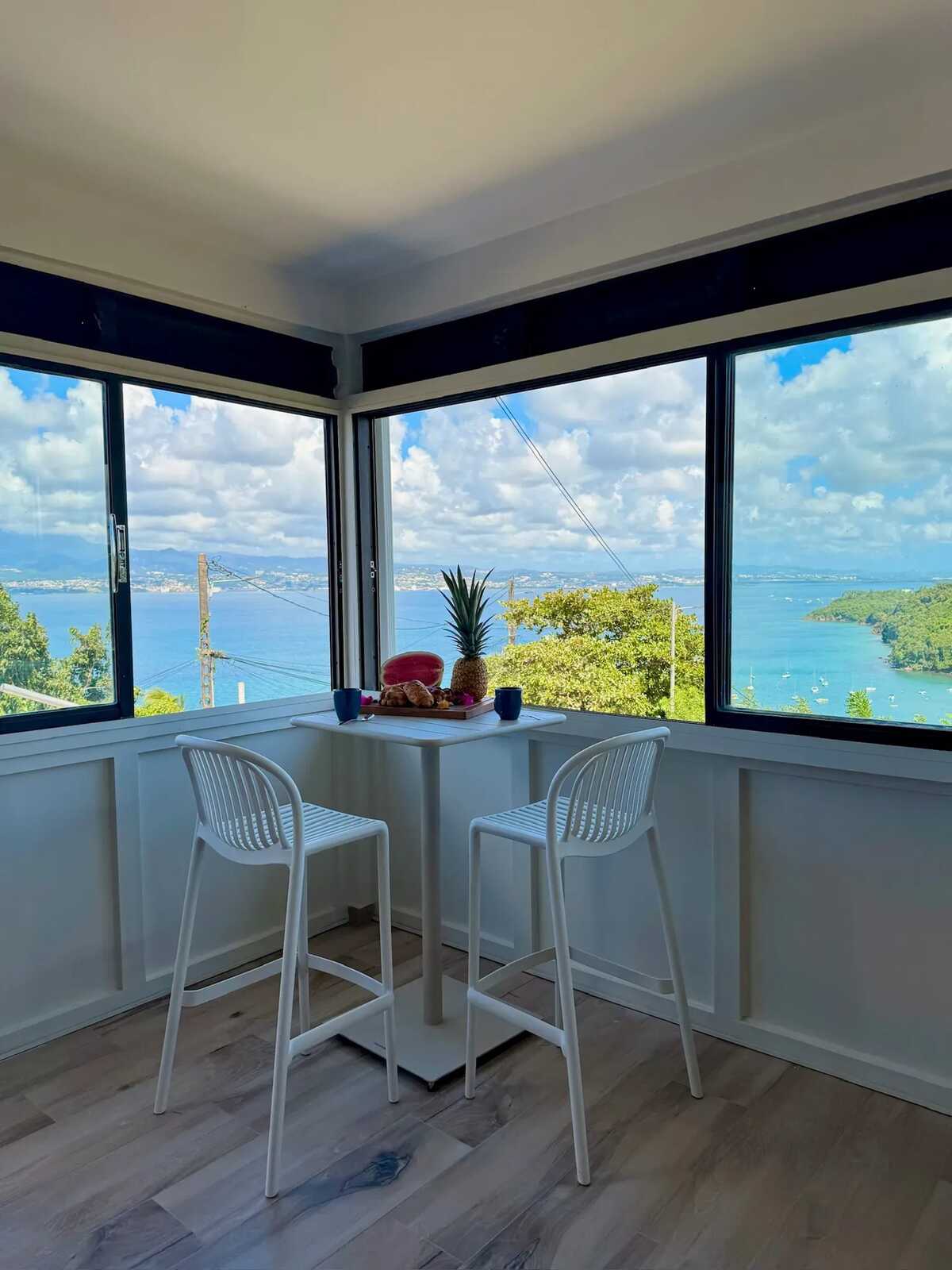 Maison vue mer à Les Trois-Îlets, 2 chambres, entrée privée - Photo 12