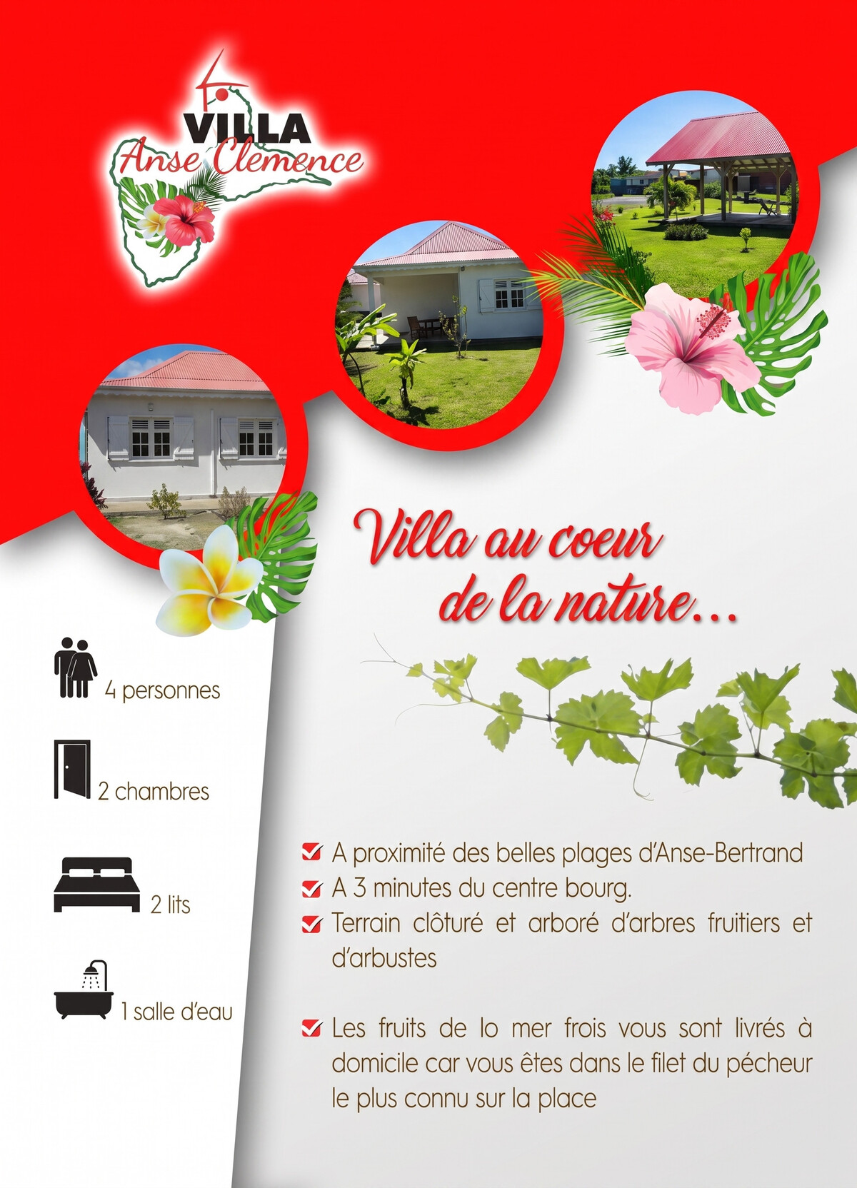 Maison 4 pers. Anse-Bertrand, terrasse & barbecue - Photo 15