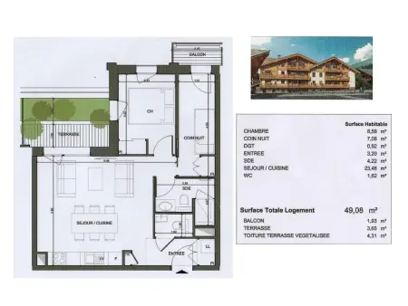 Appartement 50m² centre Morzine, 300m des pistes : photo 12