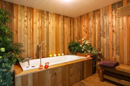 Villa Chez Mari-Jo à Trois-Ponts, sauna et terrasse : photo 18