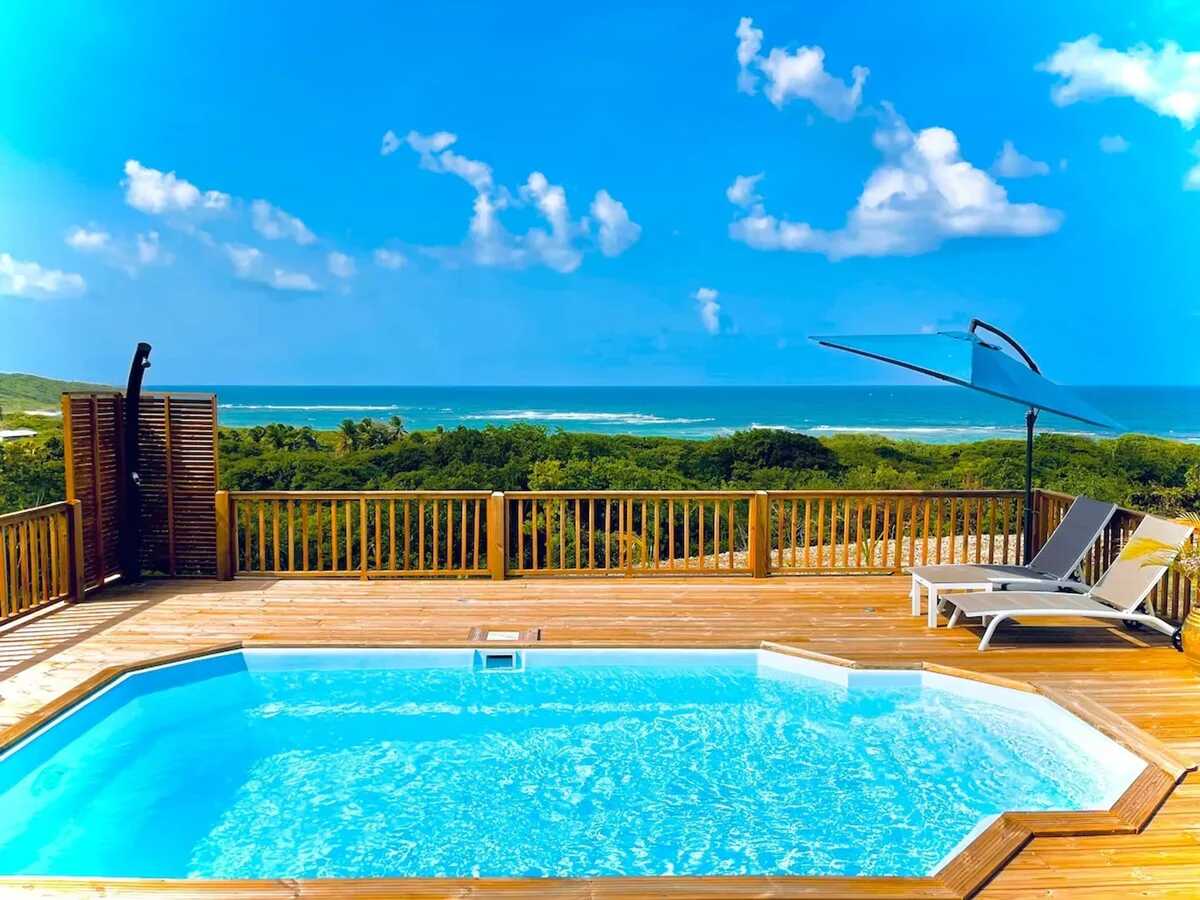 Chalet avec piscine privée et vue mer à Saint-François - Photo 1