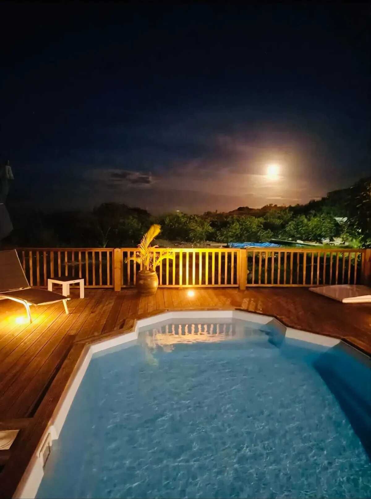 Chalet avec piscine privée et vue mer à Saint-François - Photo 12