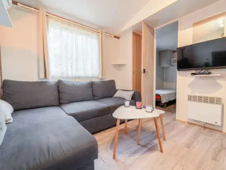 Location mobil home à Mimizan, Mobil-home 2 chambres avec climatisation, terrasse et piscine à Mimizan