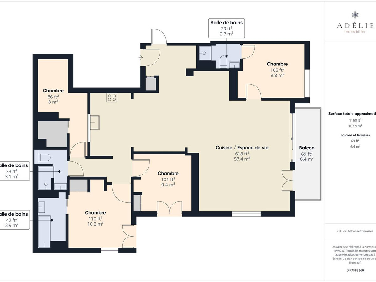 Appartement 8 pers, balcon sud, 450 m des pistes à La Rosière - Photo 24