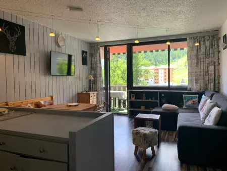 Location appartement à Pra Loup, Studio rénové pour 4, balcon sud, parking privé à Pra Loup