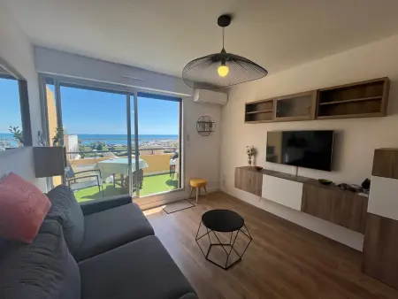 Location appartement à Sète, Studio à Sète avec vue mer, climatisation et parking privé
