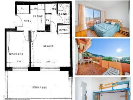 Appartement 2 pièces pour 6 à Roquebrune-Cap-Martin avec vue mer : photo 7