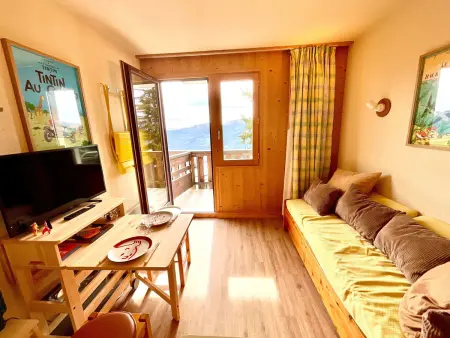 Location appartement à Montvalezan La Rosière, Studio ski aux pieds pour 2 personnes avec balcon ensoleillé