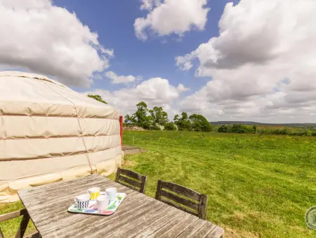 Yourte mongole avec terrasse et vue panoramique à Denneville : photo 5
