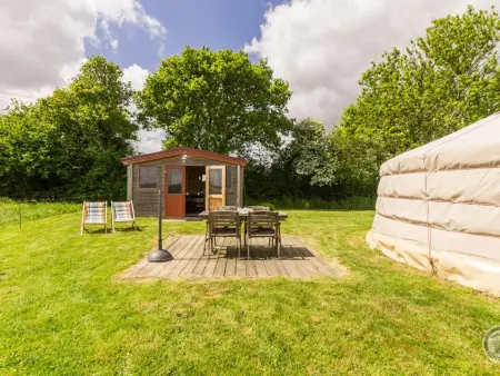Yourte mongole avec terrasse et vue panoramique à Denneville : photo 12