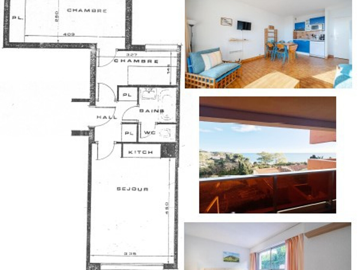 Appartement 6 pers., 2 chambres vue mer à Roquebrune - Photo 7