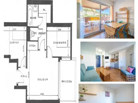 Appartement 8 personnes avec cabine à Roquebrune-Cap-Martin : photo 7