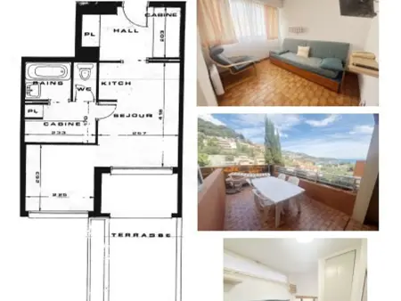 Studio 6 pers. avec balcon vue mer à Roquebrune-Cap-Martin : photo 7