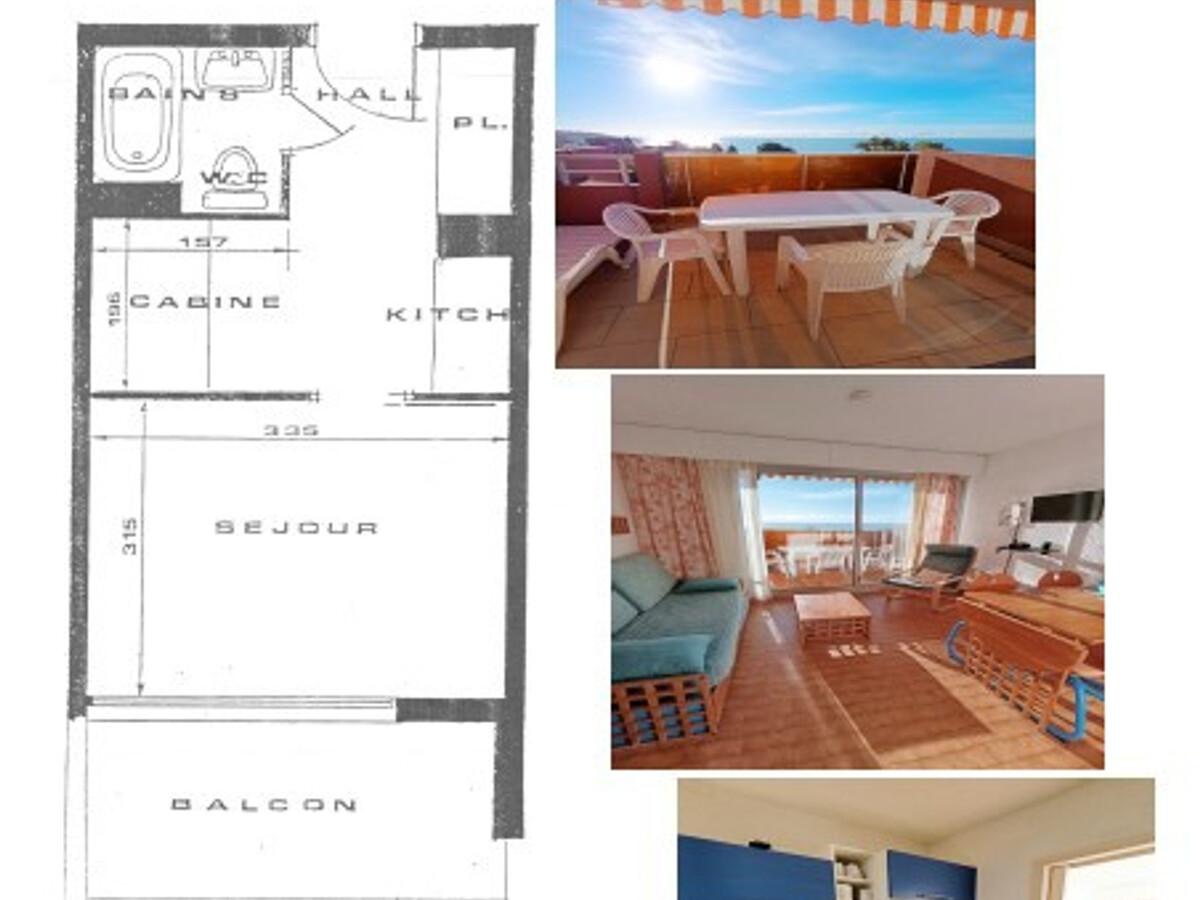 Studio 4 pers. vue mer, terrasse – Roquebrune-Cap-Martin - Photo 7