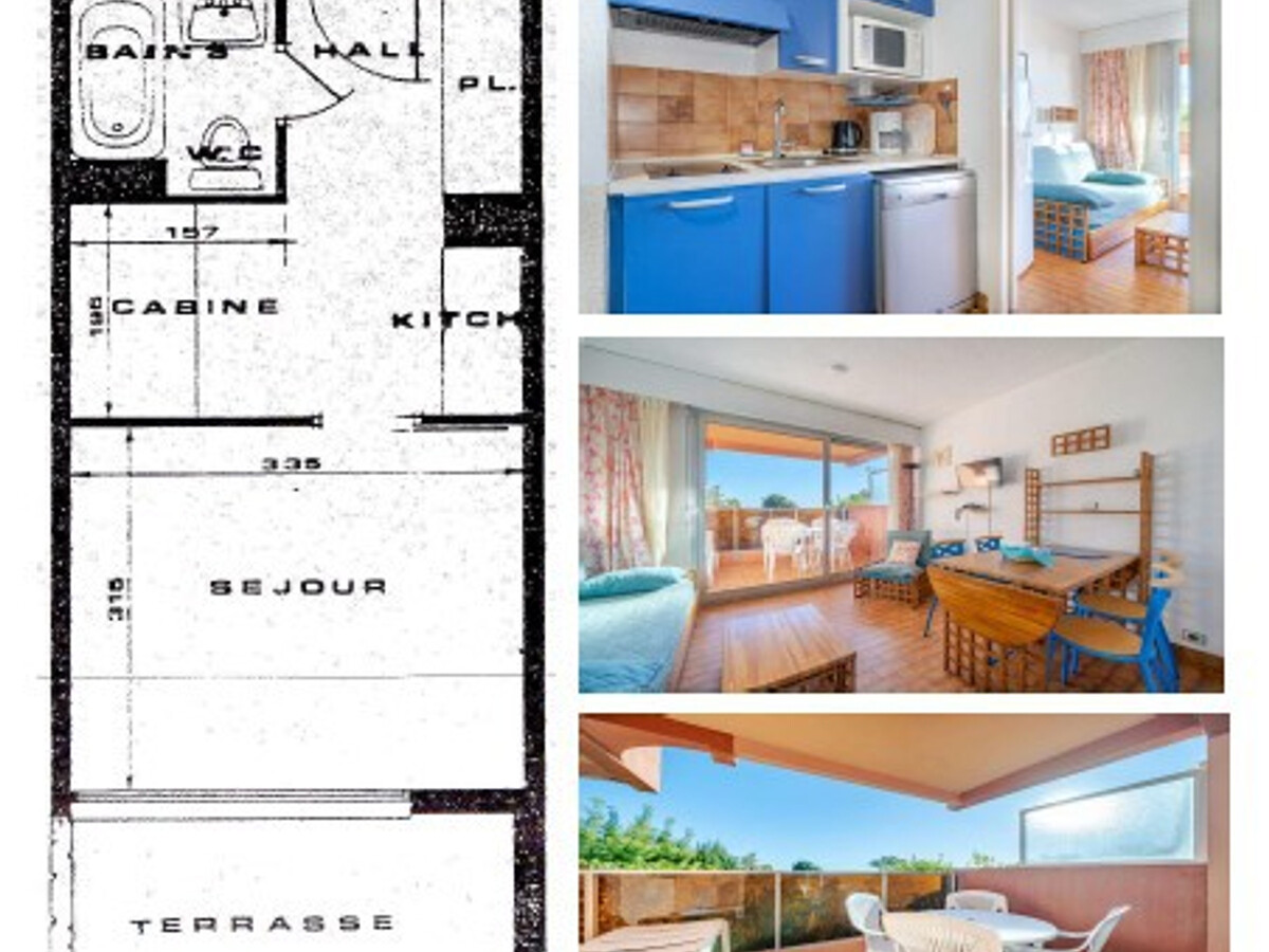 Studio 4 personnes Roquebrune-Cap-Martin, kitchenette équipée - Photo 7