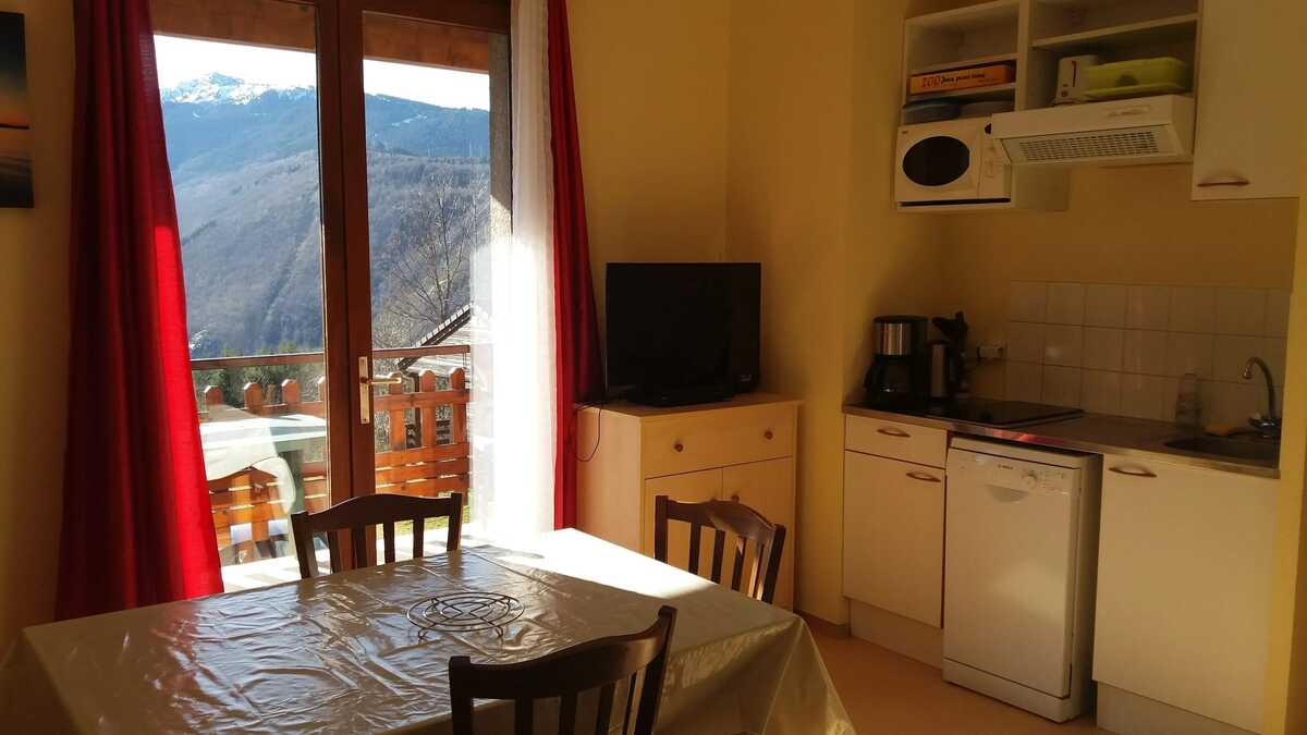 Appartement 31 m² vue montagne à Ignaux, piscine été - Photo 1