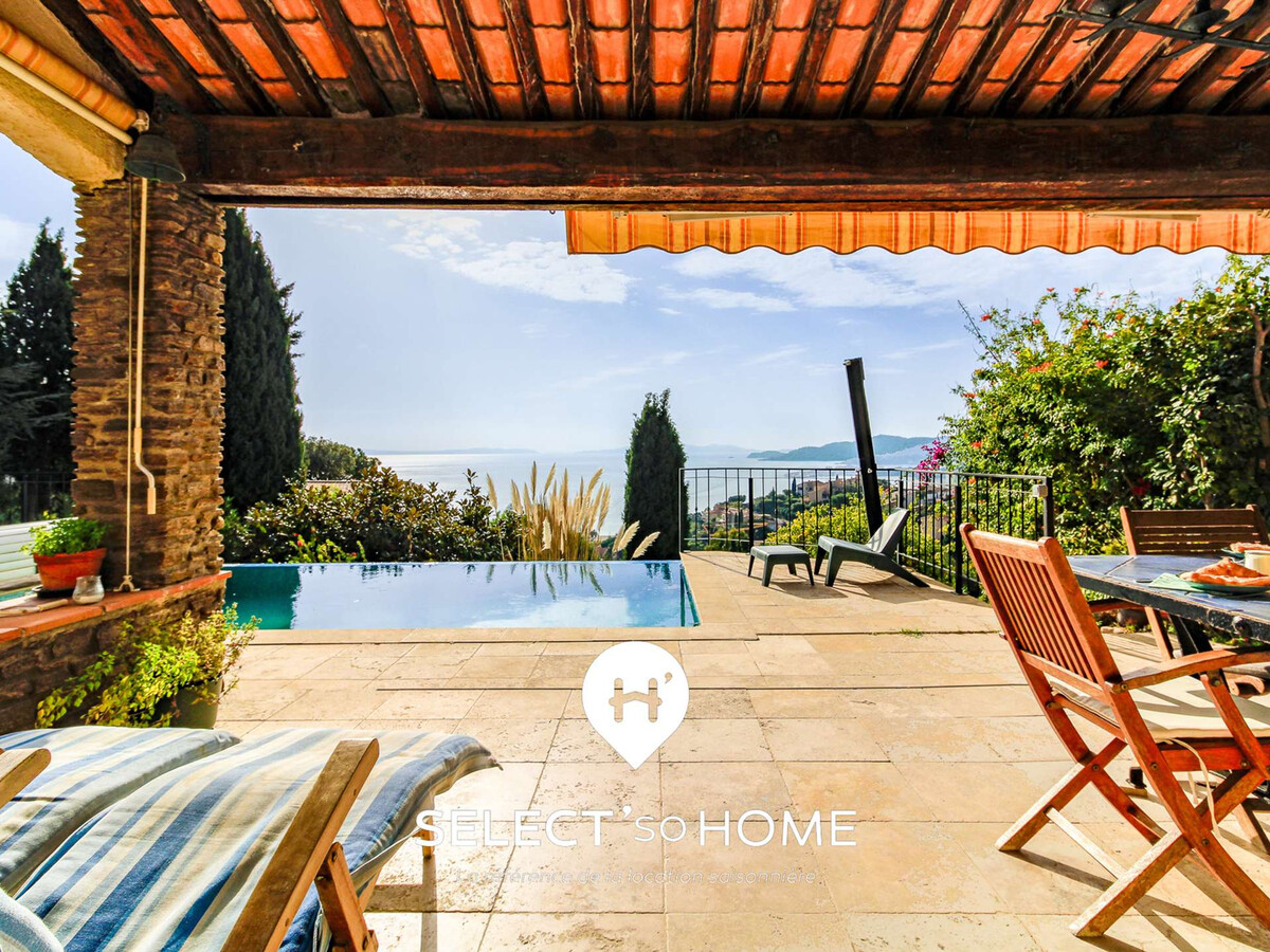 Villa 10 pers. au Lavandou : piscine débordement vue mer - Photo 10