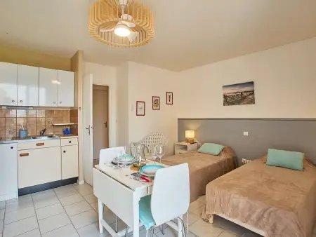 Location appartement à Barbotan les Thermes, Studio lumineux pour 2 personnes avec balcon, parking et animaux admis