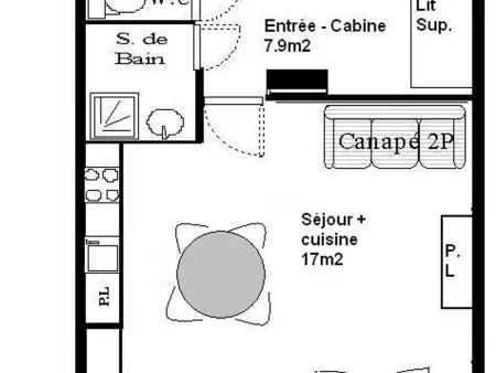 Studio cabine 4 pers. front neige à Aussois, parking : photo 6
