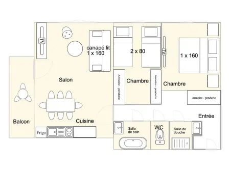 Appartement 3 pièces Les Saisies, 6 pers, parking : photo 3