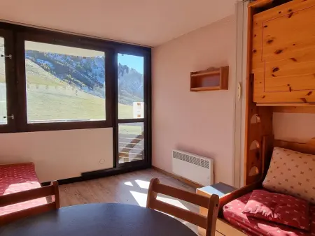 Location appartement à Plagne Aime 2000, Studio divisible au pied des pistes, balcon, 3/4 personnes