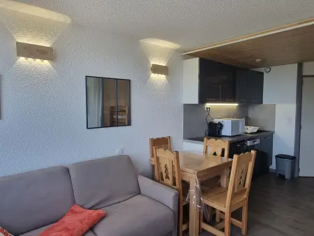 Location appartement à Plagne Aime 2000, Studio rénové au pied des pistes, vue Mont Blanc
