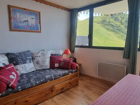 Location appartement à Plagne Aime 2000, Superbe studio étage élevé  Ski aux pieds  Vue pistes