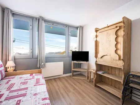 Location appartement à Plagne Aime 2000, Studio skis aux pieds pour 4 pers., vue Mont Blanc