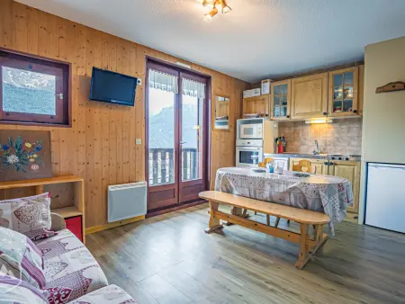 Studio cabine 3 pers Aussois, balcon Sud 1ère ligne neige : photo 7