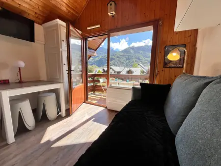 Studio 23m² centre Samoëns, balcon sud, ski-bus 200m : photo 4