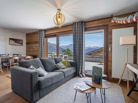 Location appartement à Les Saisies, Chaleureux T3 6 personnes avec terrasse, garage et linge inclus