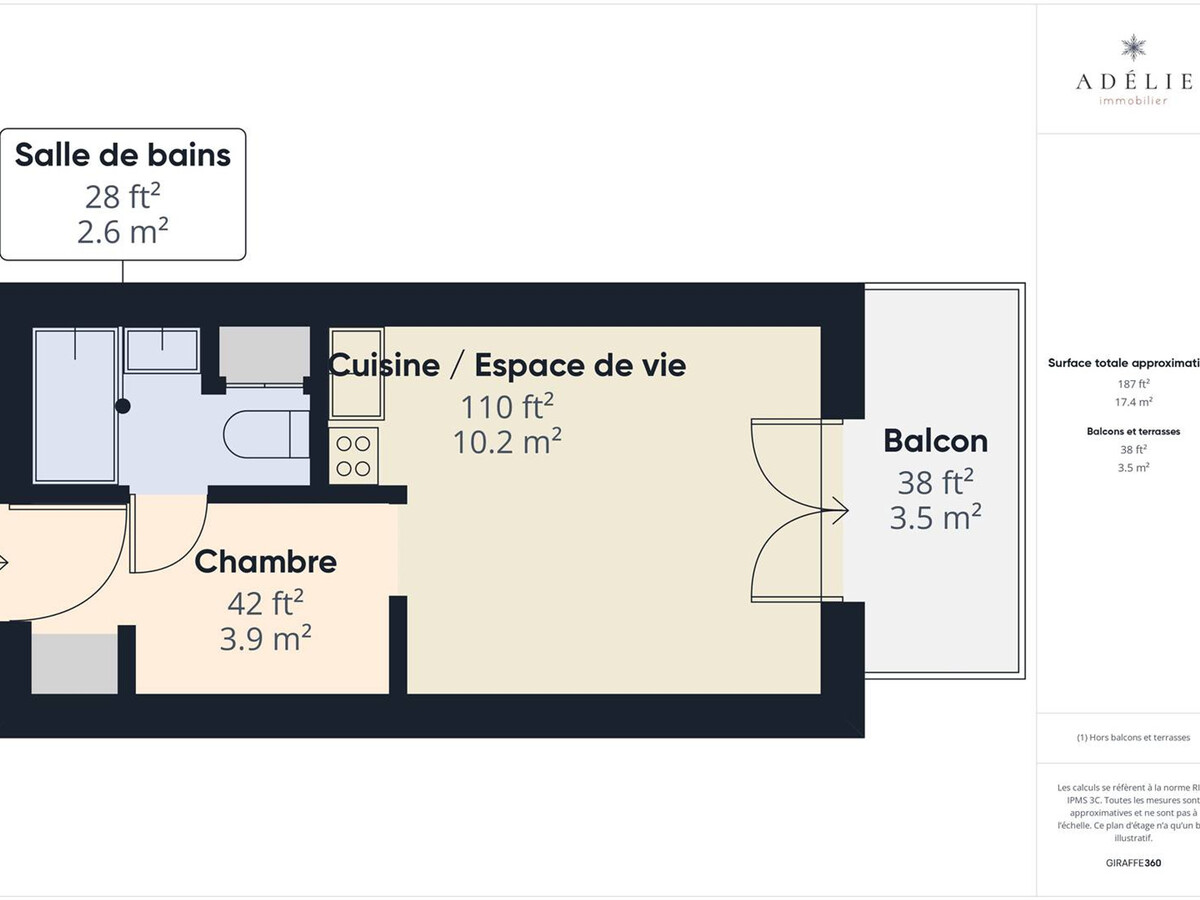 Studio 4 pers. au pied des pistes avec parking couvert - Photo 9