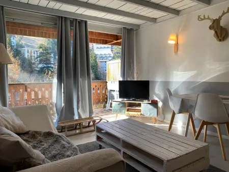 Studio 4 pers Pra-Loup 1600, balcon sud vue Pain de Sucre : photo 9