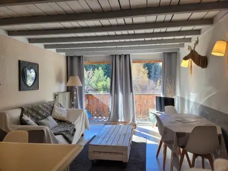 Studio 4 pers Pra-Loup 1600, balcon sud vue Pain de Sucre : photo 11