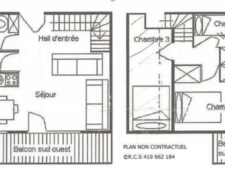 Duplex rénové 6 pers. aux Menuires, balcon sud-ouest et vue Masse : photo 13