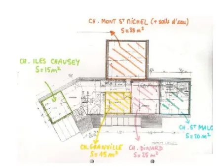 Gîte 15 pers., 6 chambres, piscine chauffée à Isigny-le-Buat : photo 24