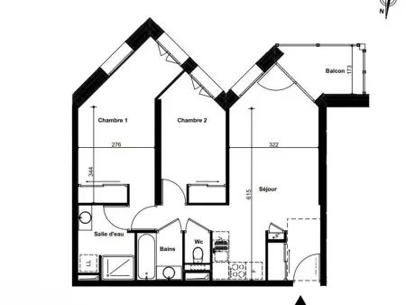 Appartement 3P neuf Valmorel, vue piste, balcon : photo 8