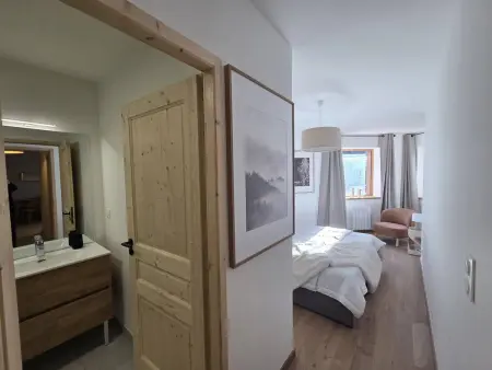 Appartement 3P neuf Valmorel, vue piste, balcon : photo 13