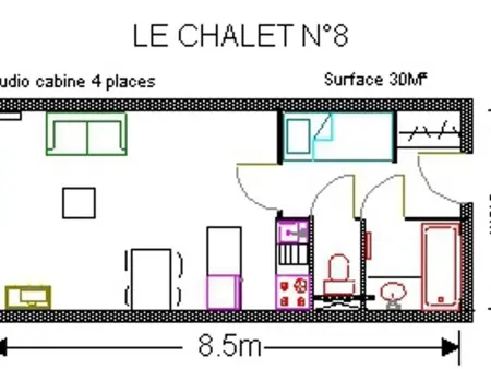 Studio 4 pers Gourette, vue pistes, piscine : photo 8