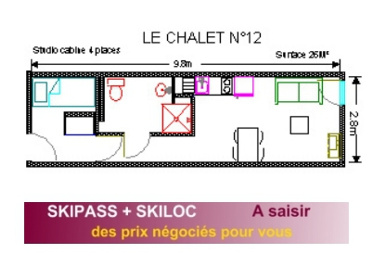 Studio 4 pers. avec piscine à Gourette, animaux admis - Photo 6