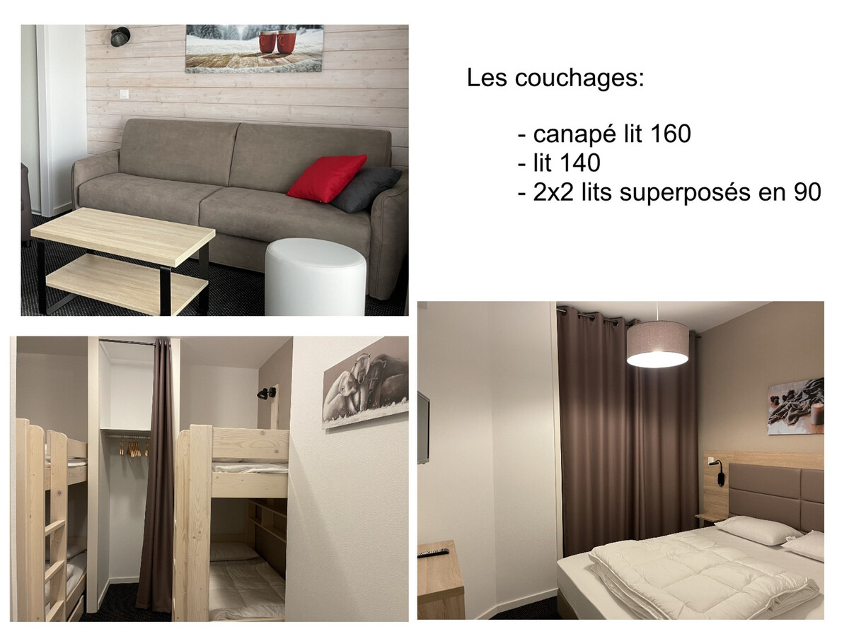 Studio cabine 65m² pour 8 pers. à Gourette, vue pistes - Photo 10