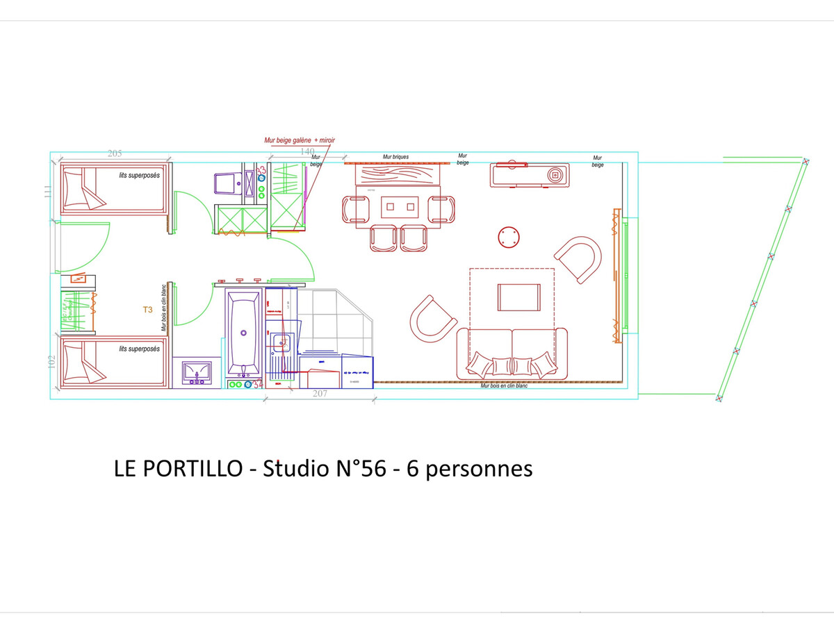 Studio 6 pers. 44m² avec terrasse et vue pistes à Gourette - Photo 9