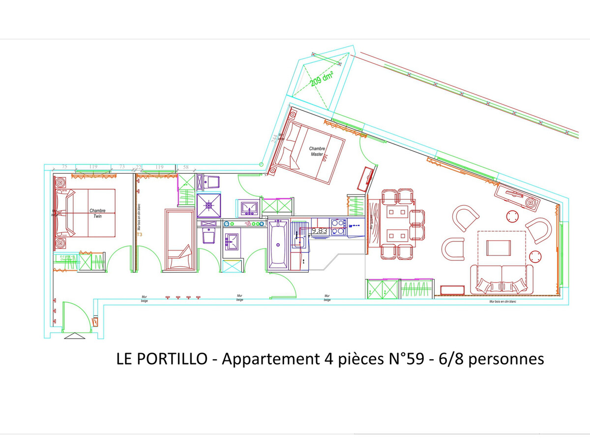 Appart 74m² Gourette, 8 pers, piscine, vue pistes - Photo 11