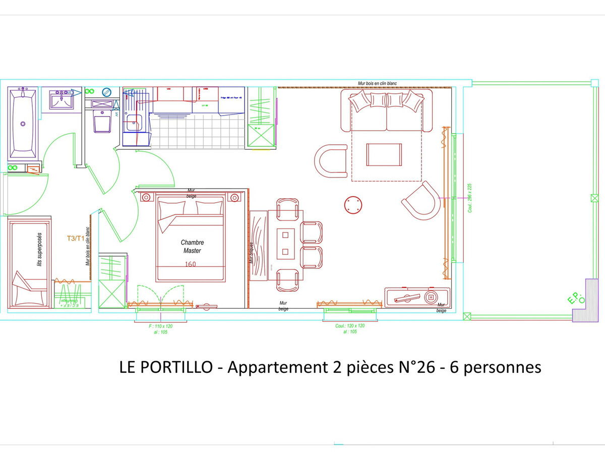 Appart. 2 pièces 6 pers. Gourette, piscine et vue pistes - Photo 12