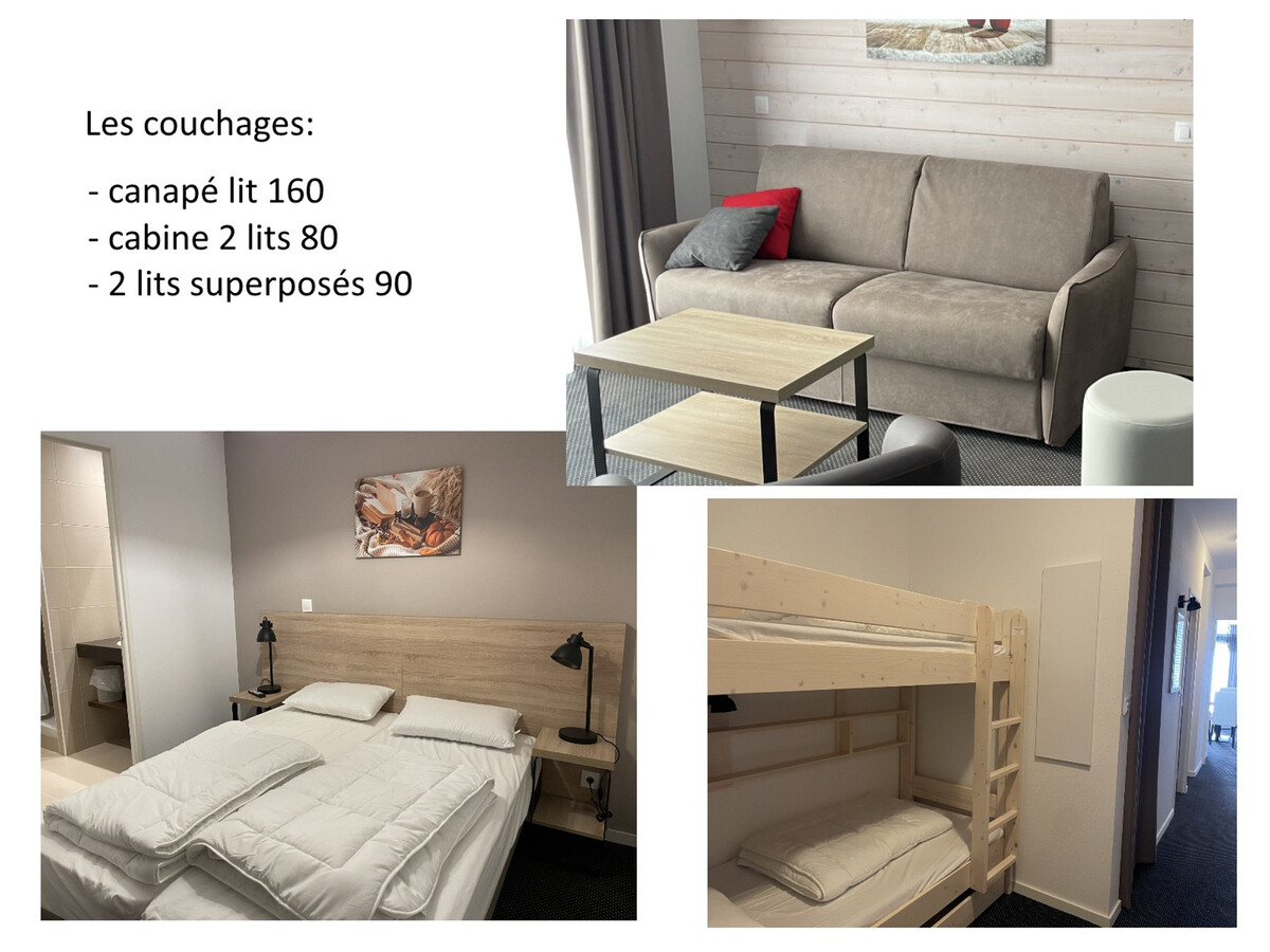 Studio cabine 58m² Gourette, 6 pers, vue pistes, piscine - Photo 9