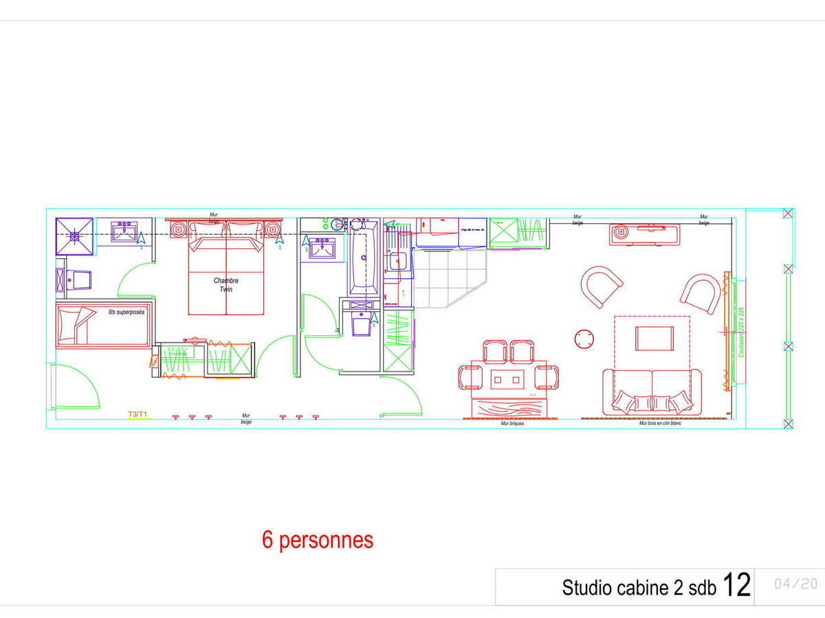Studio cabine 58m² Gourette, 6 pers, vue pistes, piscine - Photo 11